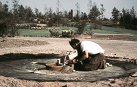 1957: Bau eines Rheinkieselbrunnens zur Bundesgartenschau 1957